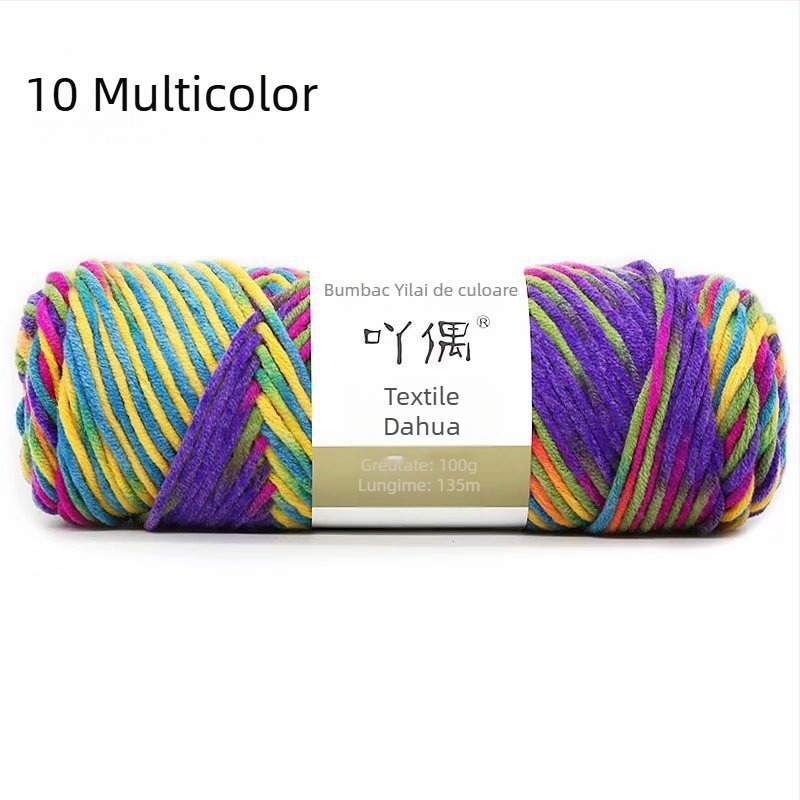 Fire de lână amestecată în skein cu gradient lapte-bumbac, inel de tors, pentru prosoape, tricotat, țesut și cusut