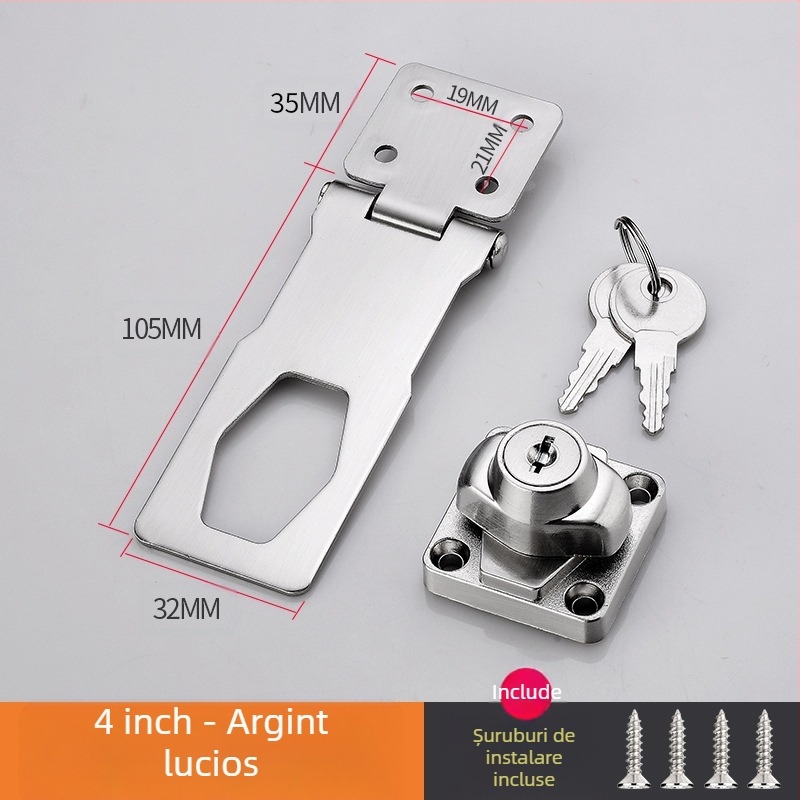 Încuietoare pentru dulap cu montaj fără găuri — model HSD-12; potrivit pentru ușile de dulap, sertare, frigidere și congelatoare