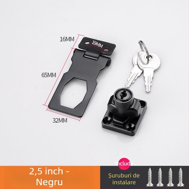 Încuietoare pentru dulap cu montaj fără găuri — model HSD-12; potrivit pentru ușile de dulap, sertare, frigidere și congelatoare