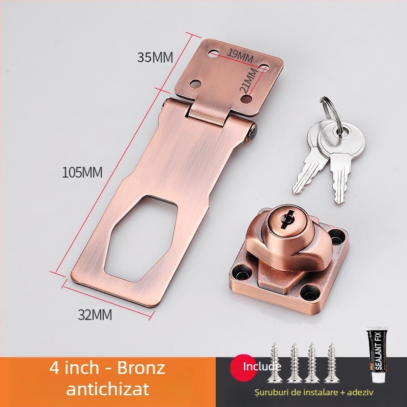 Încuietoare pentru dulap cu montaj fără găuri — model HSD-12; potrivit pentru ușile de dulap, sertare, frigidere și congelatoare