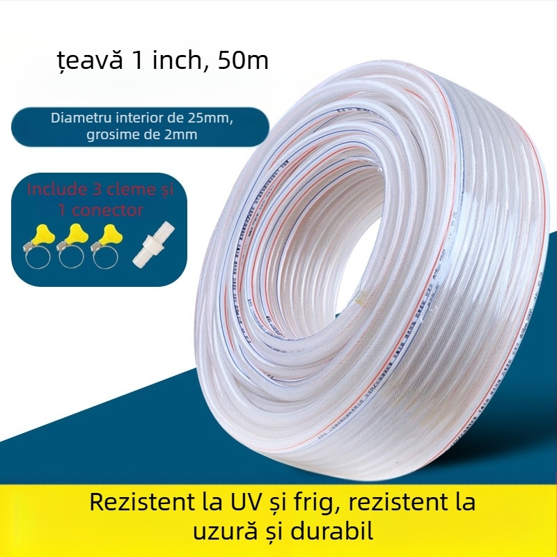 Furtun de apă din PVC pentru uz casnic, rezistent la frig, potrivit pentru spălarea mașinilor și irigare, furtun cu textură piele de șarpe, certificat CE