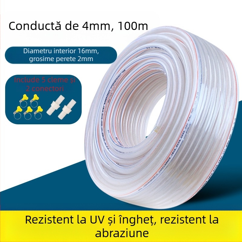 Furtun de apă din PVC pentru uz casnic, rezistent la frig, potrivit pentru spălarea mașinilor și irigare, furtun cu textură piele de șarpe, certificat CE