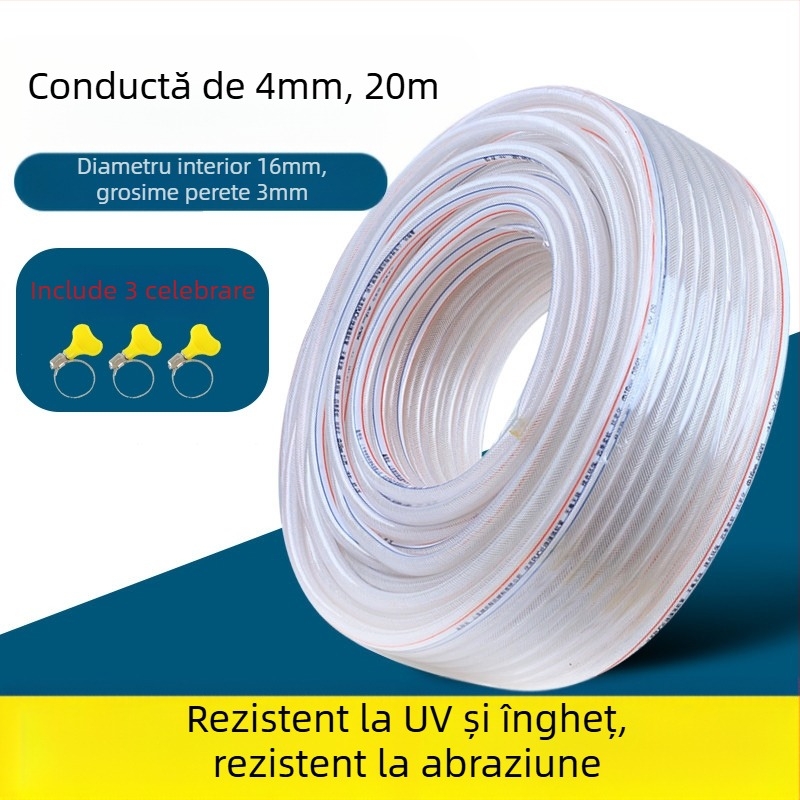 Furtun de apă din PVC pentru uz casnic, rezistent la frig, potrivit pentru spălarea mașinilor și irigare, furtun cu textură piele de șarpe, certificat CE