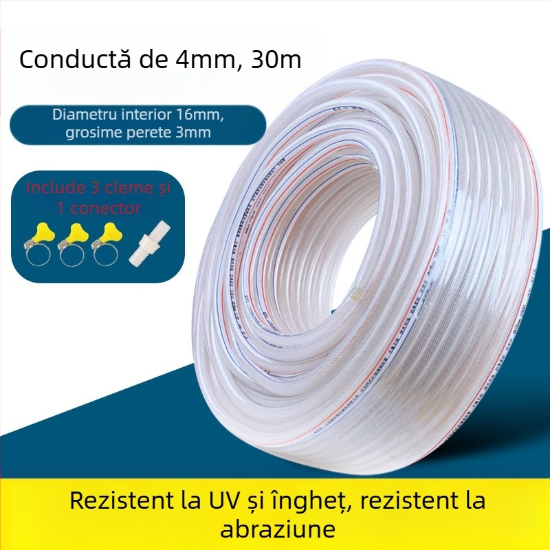 Furtun de apă din PVC pentru uz casnic, rezistent la frig, potrivit pentru spălarea mașinilor și irigare, furtun cu textură piele de șarpe, certificat CE