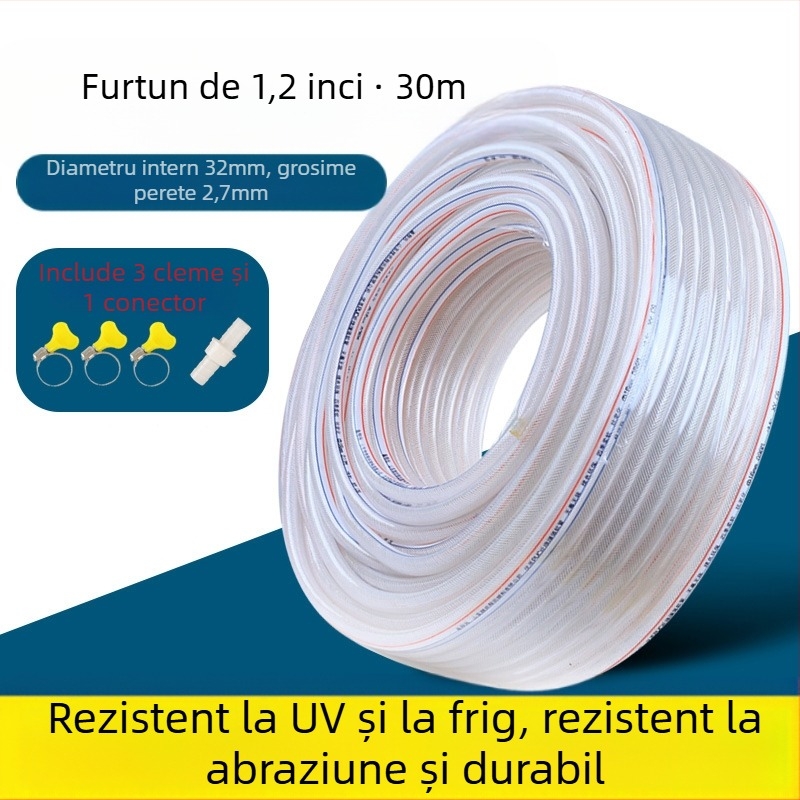 Furtun de apă din PVC pentru uz casnic, rezistent la frig, potrivit pentru spălarea mașinilor și irigare, furtun cu textură piele de șarpe, certificat CE