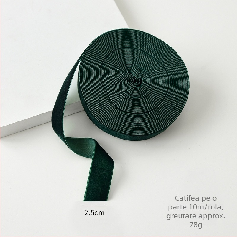 Panglică de catifea pentru decorațiuni de Crăciun și împachetarea cadourilor, pentru bucle DIY