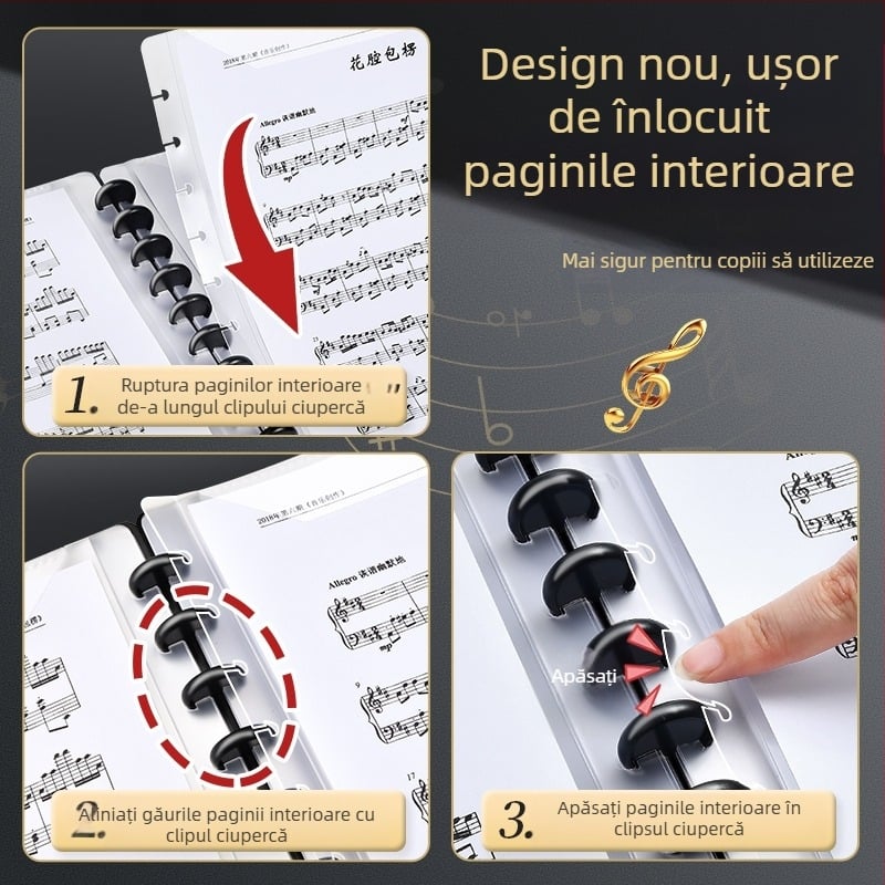 Mapă pentru partituri, model XWS-LPJ01-0812, material: plastic.