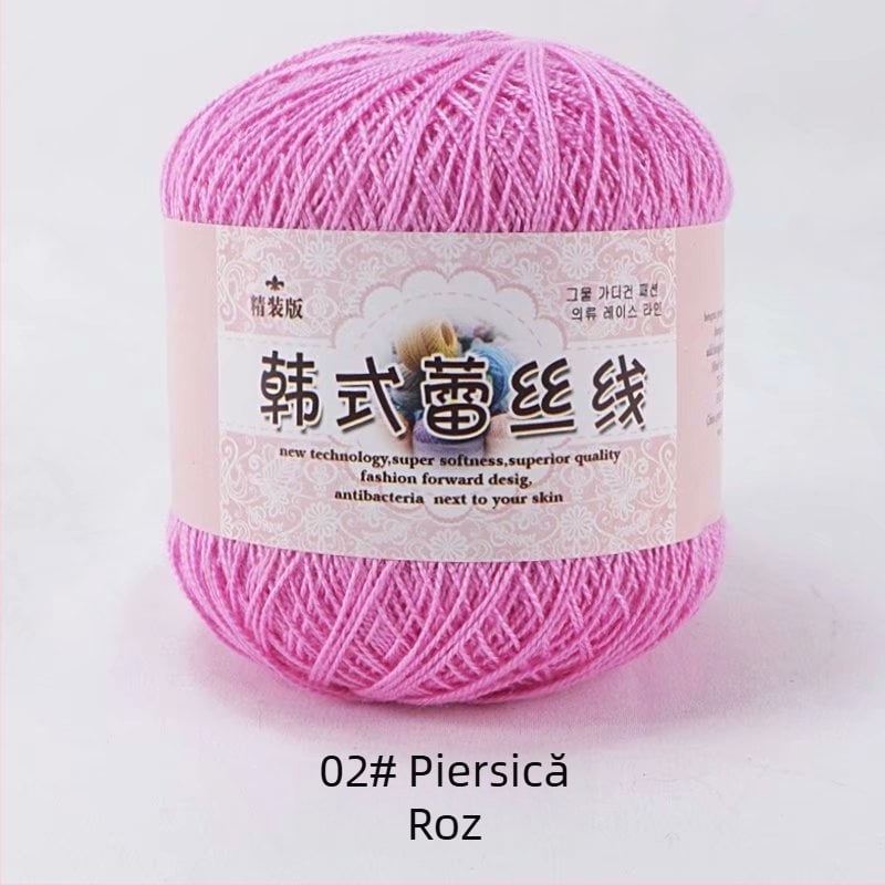 Fir de dantelă pentru croșetat, varietate 8 lace, 7s ply, 1 fir, fir de grup