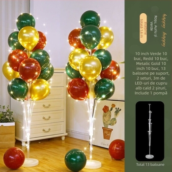 Coloane de baloane pentru podea, decor de eveniment premium – ideale pentru inaugurări, zile de naștere, absolvire și activități școlare; Material: plastic; Ambalaj inclus; Fără personalizare; Import: nu; Licență IP: nu