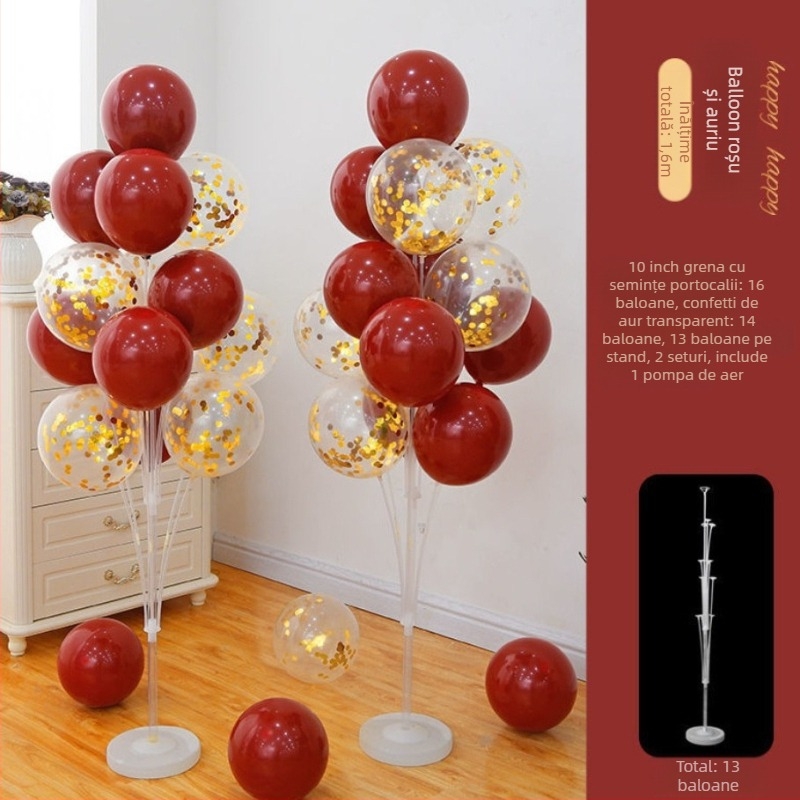 Coloane de baloane pentru podea, decor de eveniment premium – ideale pentru inaugurări, zile de naștere, absolvire și activități școlare; Material: plastic; Ambalaj inclus; Fără personalizare; Import: nu; Licență IP: nu
