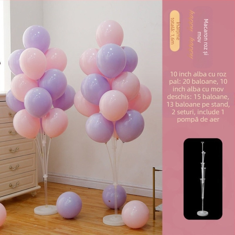 Coloane de baloane pentru podea, decor de eveniment premium – ideale pentru inaugurări, zile de naștere, absolvire și activități școlare; Material: plastic; Ambalaj inclus; Fără personalizare; Import: nu; Licență IP: nu