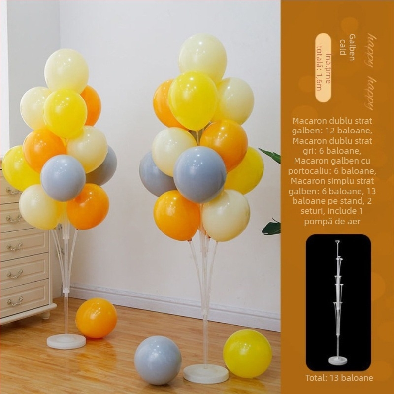 Coloane de baloane pentru podea, decor de eveniment premium – ideale pentru inaugurări, zile de naștere, absolvire și activități școlare; Material: plastic; Ambalaj inclus; Fără personalizare; Import: nu; Licență IP: nu