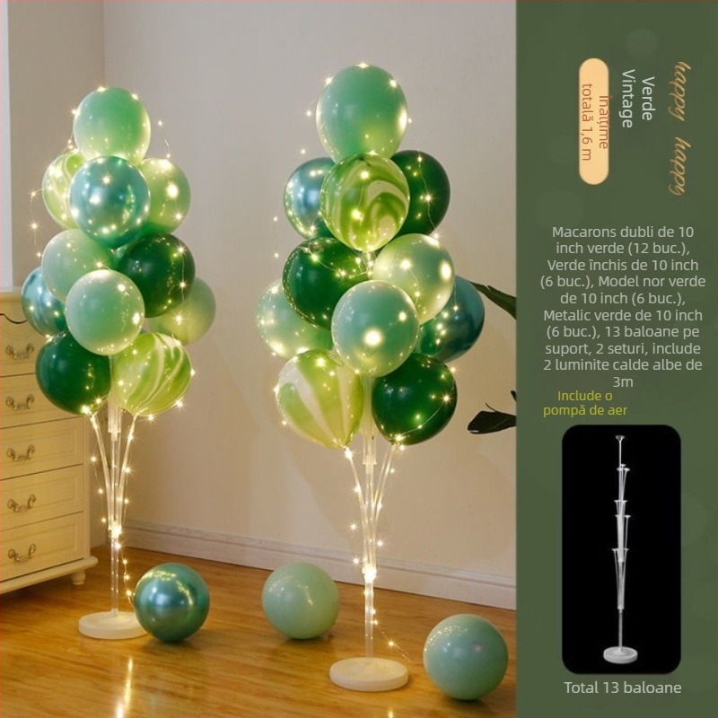 Coloane de baloane pentru podea, decor de eveniment premium – ideale pentru inaugurări, zile de naștere, absolvire și activități școlare; Material: plastic; Ambalaj inclus; Fără personalizare; Import: nu; Licență IP: nu