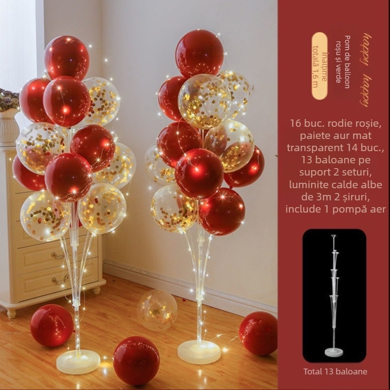 Coloane de baloane pentru podea, decor de eveniment premium – ideale pentru inaugurări, zile de naștere, absolvire și activități școlare; Material: plastic; Ambalaj inclus; Fără personalizare; Import: nu; Licență IP: nu