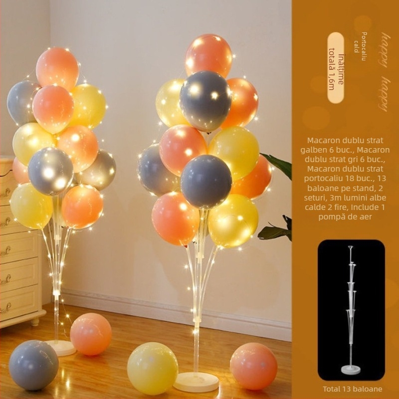 Coloane de baloane pentru podea, decor de eveniment premium – ideale pentru inaugurări, zile de naștere, absolvire și activități școlare; Material: plastic; Ambalaj inclus; Fără personalizare; Import: nu; Licență IP: nu