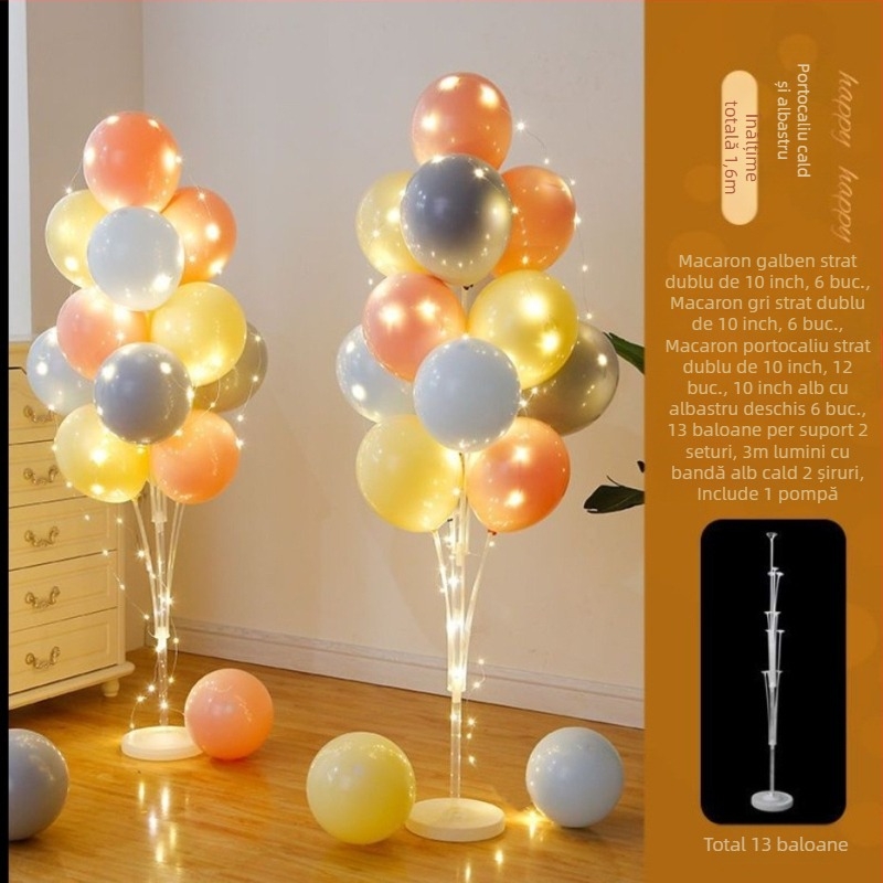 Coloane de baloane pentru podea, decor de eveniment premium – ideale pentru inaugurări, zile de naștere, absolvire și activități școlare; Material: plastic; Ambalaj inclus; Fără personalizare; Import: nu; Licență IP: nu