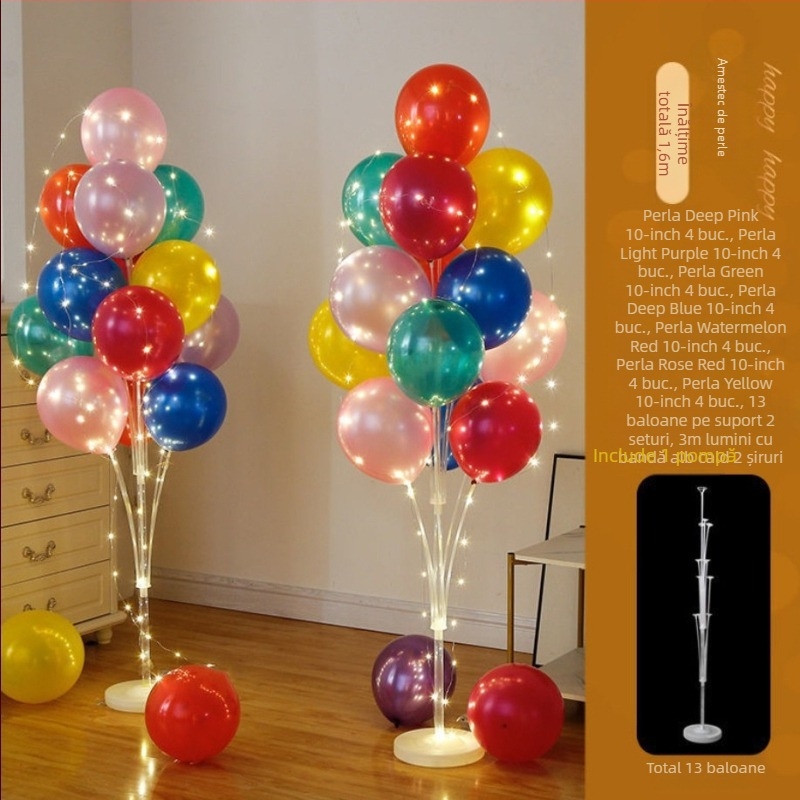 Coloane de baloane pentru podea, decor de eveniment premium – ideale pentru inaugurări, zile de naștere, absolvire și activități școlare; Material: plastic; Ambalaj inclus; Fără personalizare; Import: nu; Licență IP: nu