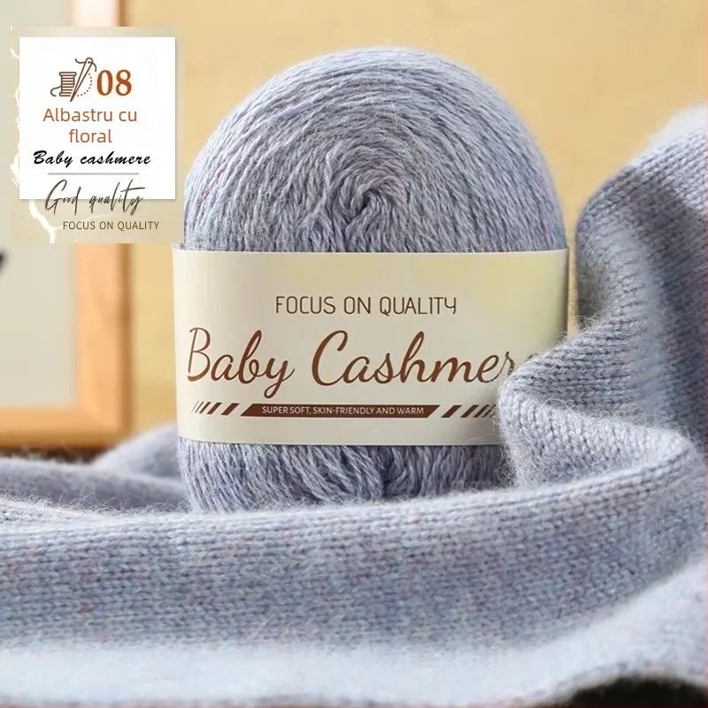 Kit DIY pentru fular din cașmir — tricotat manual, fir mediu gros