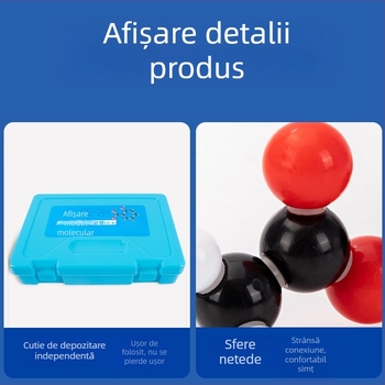 Model de structură moleculară organică cu bile și bețișoare pentru demonstrații la gimnaziu