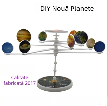 Modelul Sistemului Solar cu Nouă Planete – Kit DIY de Știință pentru Copii între 7–14 ani, Plastic, Personalizare a probelor