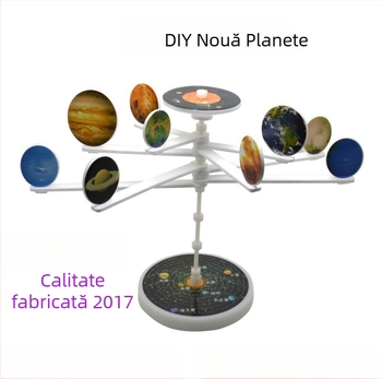Modelul Sistemului Solar cu Nouă Planete – Kit DIY de Știință pentru Copii între 7–14 ani, Plastic, Personalizare a probelor