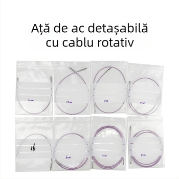 Ace de tricotat circulare detașabile cu inel rotativ și accesoriu șnur, pentru uz casnic