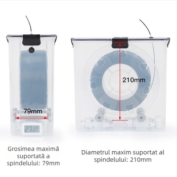 Cutie de uscare pentru materiale de imprimare 3D, capacitate 1 kg, consumabile PLA, PETG depozitare sigilată, protecție împotriva prafului și umezelii