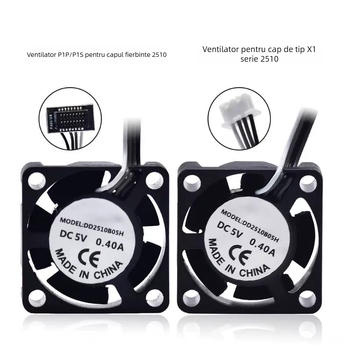 Ventilator pentru răcirea capului de topire cu rulmenți cu bile dubli, pentru răcirea gurii de extrudare, accesoriu de control al temperaturii PWM, model X1C P1S