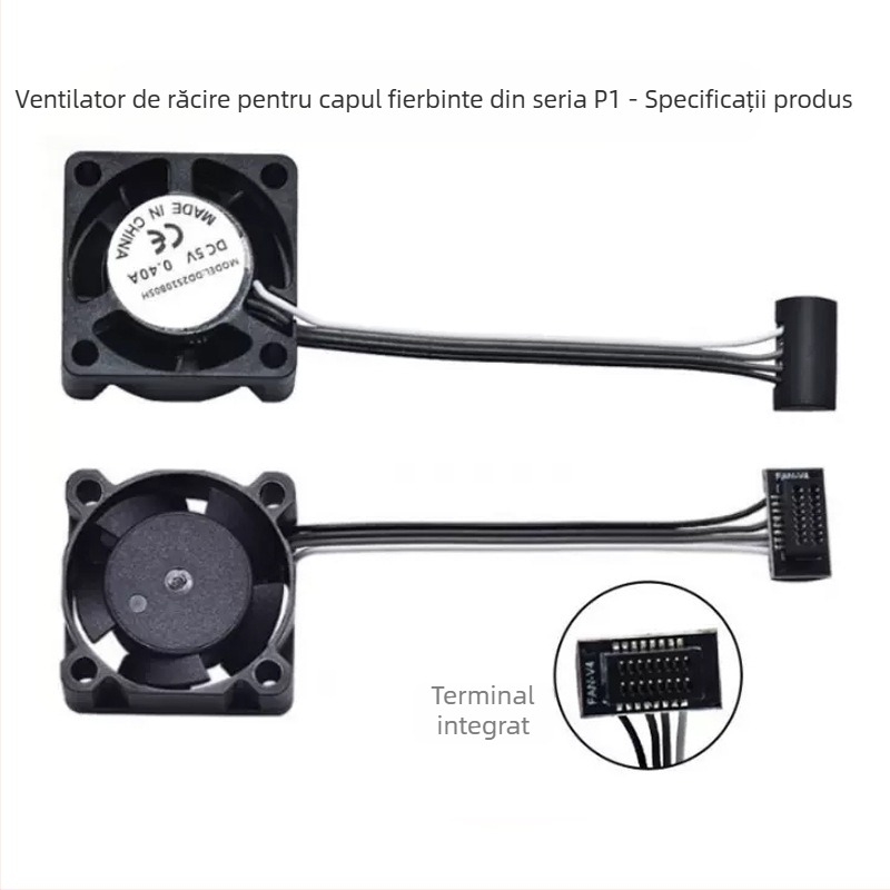 Ventilator pentru răcirea capului de topire cu rulmenți cu bile dubli, pentru răcirea gurii de extrudare, accesoriu de control al temperaturii PWM, model X1C P1S