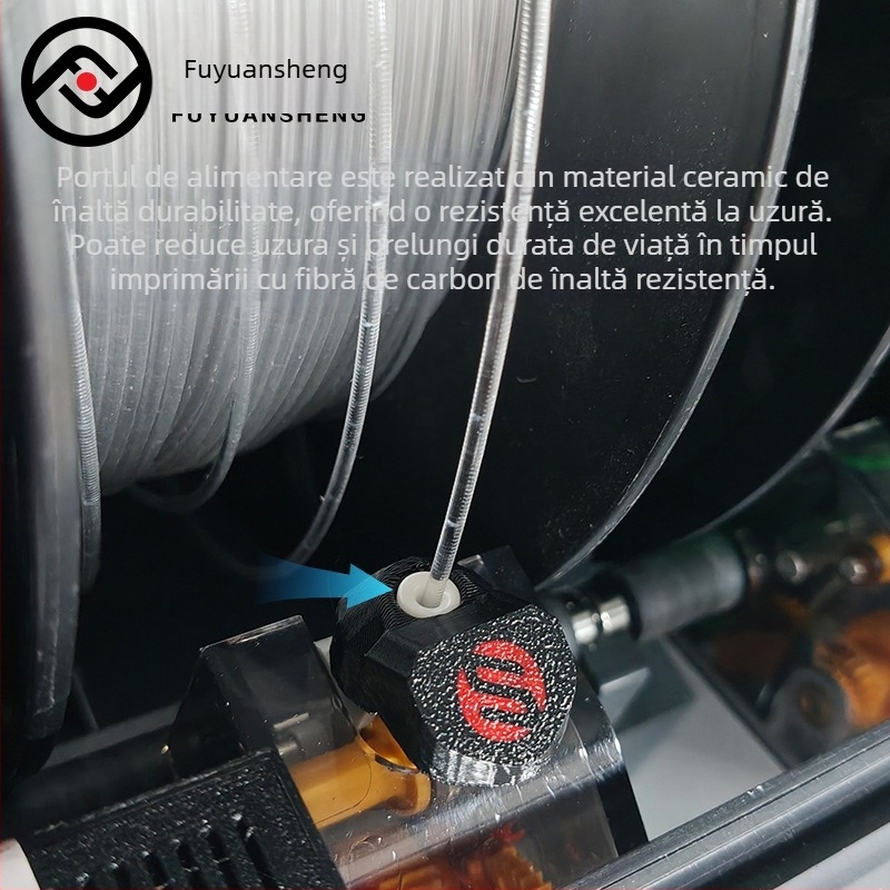 Accesorii imprimantă 3D: port ceramic AMS pentru alimentarea filamentului, rezistent la uzură, compatibil cu Tuozhu X1/P1P/X1C, set de 4 bucăți