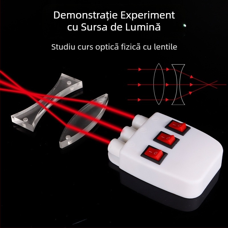 Liuxin Sursă de lumină cu atracție magnetică, set de 12 piese pentru experimente optice în fizică pentru gimnaziu