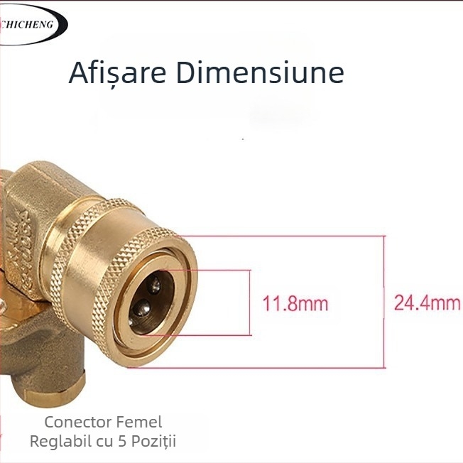 Pistol de apă de înaltă presiune cu reglaj în 7 trepte, adaptor cu reglaj unghiular în 5 trepte, cupru pur, 4500 psi
