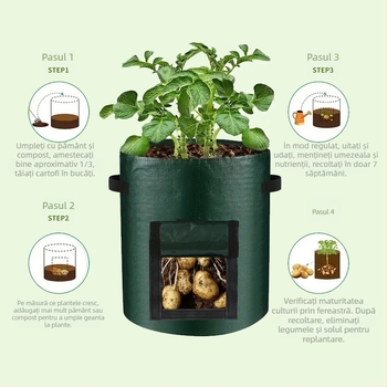 Sac de plantare PE, sac respirabil ecologic pentru grădinărit acasă, proiecte de împădurire și grădini la balcon, sac de creștere a plantelor