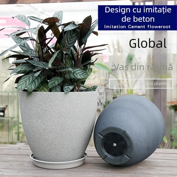 Ghiveci din rășină, respirabil, rezistent la coroziune și durabil; pentru birou sau podea.