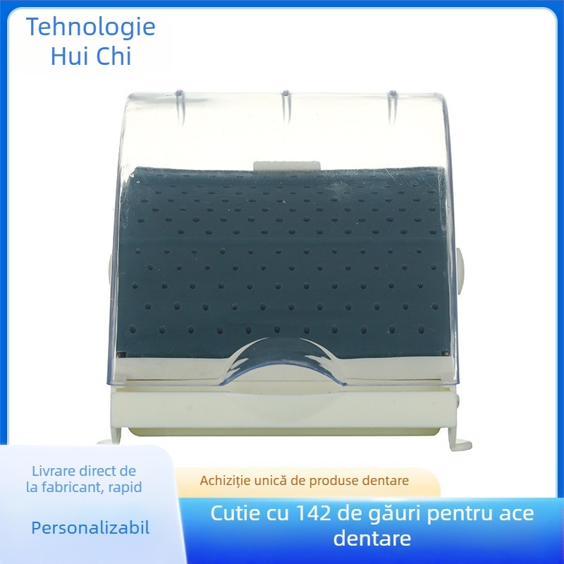 Cutie dentară pentru ace cu 14 găuri, tip sertar, cutie pentru ace și capete de șlefuire, de unică folosință, 180 g, pentru adulți