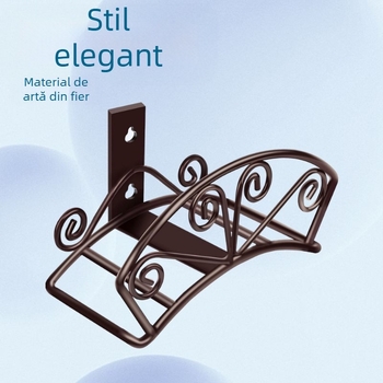 Suport de furtun din fier pentru grădină – organizator pe perete pentru curte