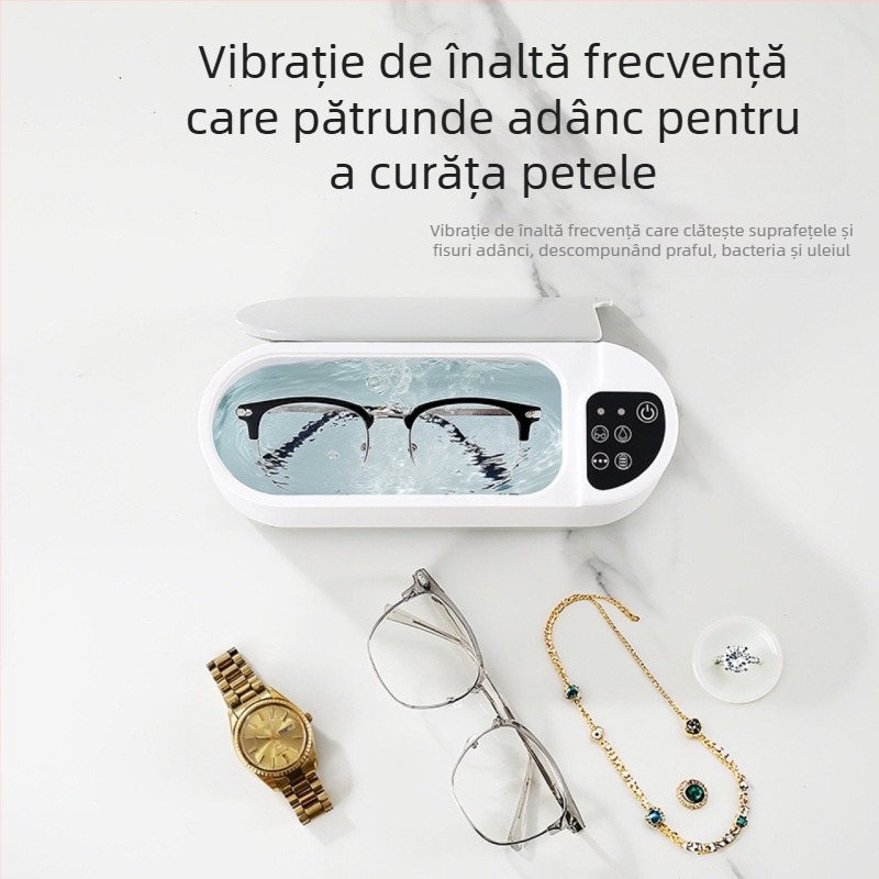 Curățator ultrasonic pentru ochelari, bijuterii, aparate ortodontice și lentile de contact — alimentare USB, 5V, 50W, capacitate 300 ml