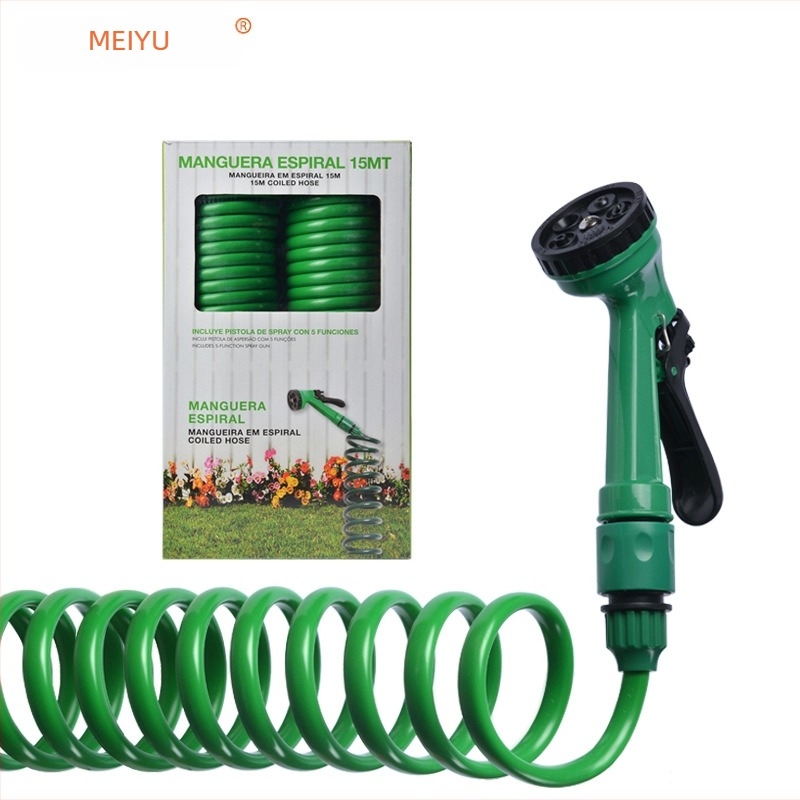 Meiyu kit pistol de apă pentru uz casnic, cu cap din plastic, tub cu arc și tub de apă telescopic, 5 funcții