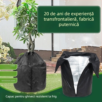 Acoperire izolatoare respirabilă pentru plante din grădină, pomi fructiferi și ghivece — protecție la ger, absorbantă de apă, durabilă, ecologică.