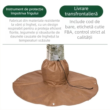 Sac de izolație pentru rădăcina plantei tropicale, cu capac de șnur și protecție antiîngheț cu Velcro, pentru exterior