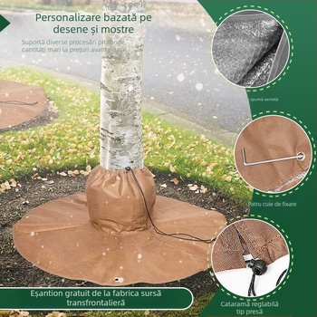 Sac de izolație pentru rădăcina plantei tropicale, cu capac de șnur și protecție antiîngheț cu Velcro, pentru exterior