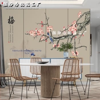 Acoperire de perete cu broderie, stil Chinezesc nou, rezistent la umiditate, premium, de la Yaliju Soft Furnishings