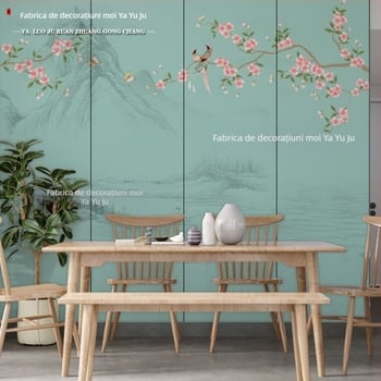 Acoperire de perete cu broderie, stil Chinezesc nou, rezistent la umiditate, premium, de la Yaliju Soft Furnishings