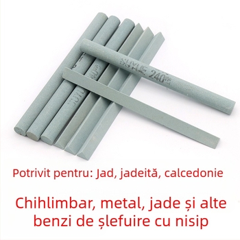 Soochow Mill Bandă de piatră de ulei cu carbid de siliciu – formă circulară/triangulară, pentru jad, jadit, agat, chihlimbar și jad metalic