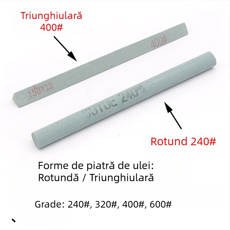 Soochow Mill Bandă de piatră de ulei cu carbid de siliciu – formă circulară/triangulară, pentru jad, jadit, agat, chihlimbar și jad metalic