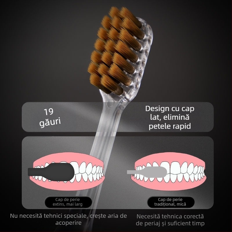 Han Bing K221 periuță de dinți manuală pentru adulți, set cadou cu 4 bucăți