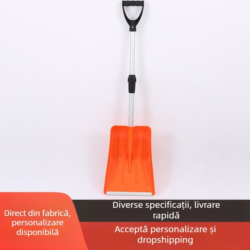 Lopată de zăpadă pentru mașină, cu bandă de aluminiu și lamă din plastic