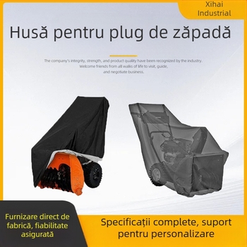 Acoperire pentru suflător de zăpadă – material Oxford cu acoperire argintie, rezistent la ploaie și la razele UV, deschidere prin desfășurare, imprimare logo disponibil (material: Oxford; protecție: ploaie+UV; deschidere: desfășurare; logo: imprimare)