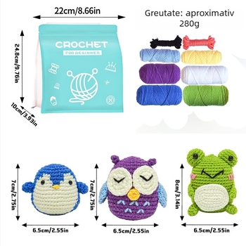 Set materiale croșet - fir semi-worsted, formă de fir grup, croșetat manual, DIY, brand csxh