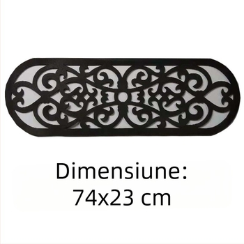 Covoraș de scări din cauciuc cu model geometric, formă pătrată, stil modern minimalist